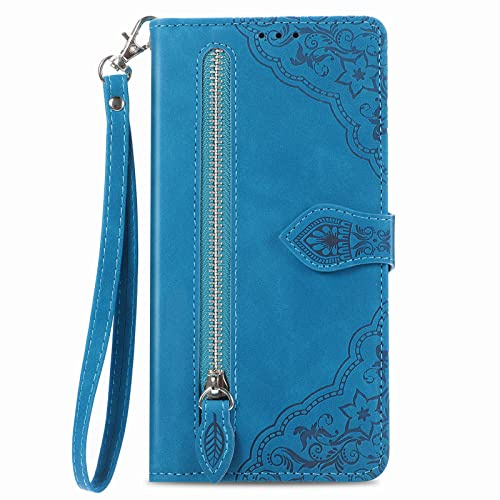 NEXCURIO Handyhülle für Samsung Galaxy A54 5G Hülle Klappbar mit Kartenfäch Ständer Klapphülle Schutzhülle Leder Wallet Flip Case Cover Tasche Handytasche Stoßfeste - Blau