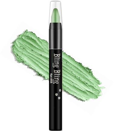 Creme Lidschatten Stift - Schimmernder Hochpigmentierter Wasserfest Langanhaltend Eyeshadow Stick - Glitzer Eyeliner, Verblendbares Augen-Makeup (12 Grün)