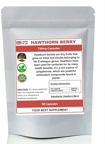 Hawthorn Berry Capsules 750mg 100% Natural (Super Antioxidant) No additive,Pure (90)