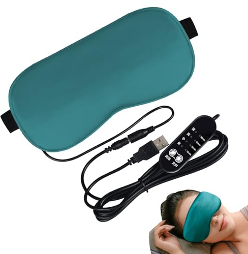 Bexdug Almohadilla térmica eléctrica para ojos, compresa de calor para ojos, compresa de calor para ojos con correa ajustable y temperatura, almohadilla eléctrica para calentar los ojos, segura para