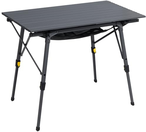 Portal Mesa de camping plegable ajustable de aluminio, 90 x 53 cm, para 4 personas