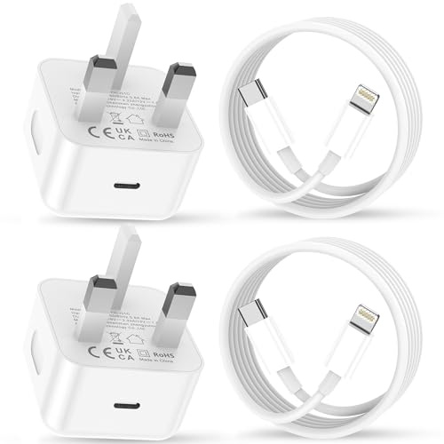 2pack for iPhone Charger Fast Charge, USB C Charger Plug Adapter and 2M Fast Charge Lead Phone Charging for Apple iPhone 14/13/12/11/Pro Max/XS/XR/X/SE/8/7/6 Plus, for ipad (white)