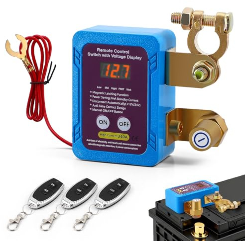 Yapasopu Détachez batterie 12 V 240 A pour voiture, détachant de batterie automatique pour voiture, VTT, camion, RV, bateau