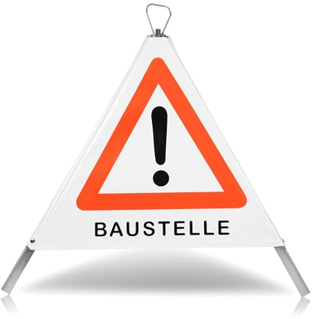 Faltsignal Raptors | Baustelle | Warnsignal | Absicherung | Warndreieck | Versch. Texte | Warndreieck | Warnpyramide | 700 mm | Faltbar