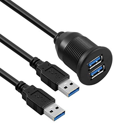 baolongking able de montaje empotrado, USB 3.0 dual, para panel, para coche, barco y motocicleta 1 metros