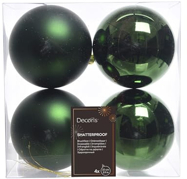 Julgranskulor PVC, 10 cm, 100 mm (grön – tallgrön) // plast, julgranskulor, julgransprydnad, juldekoration, juldekoration jul, julgransprydnad
