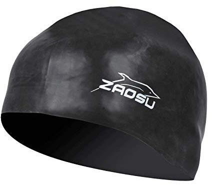 ZAOSU Long Hair Swim Cap - Schwimmkappe für Lange Haare, Farbe:schwarz