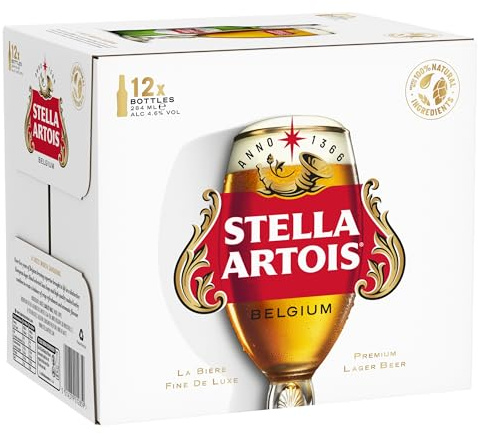 Stella Artois Beer, 12 x 284ml Bottles