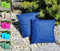 JACK 1x 45x45cm Outdoor Lounge Kissen Dekokissen inkl. Füllung Wasserabweisend Sitzkissen Garten Stuhl Lotus Effekt, Farbe:Blau