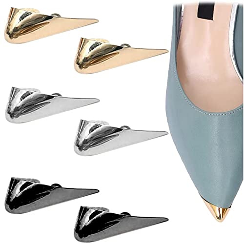 runrayay 3 Pares de Mini Protectores de Metal para Punta de Zapato, Protectores de Cabeza de Bomba, Accesorios de reparación de Bricolaje para decoración de protección de Zapatos
