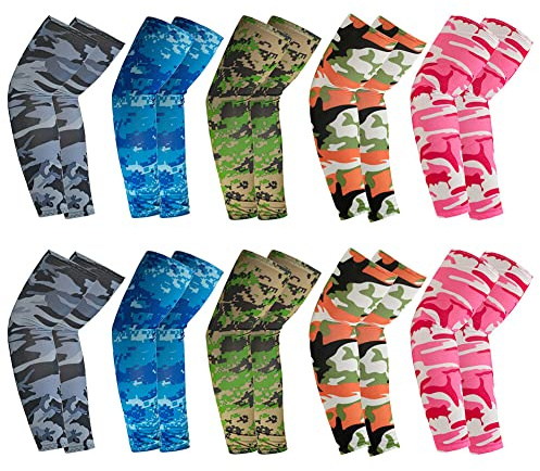 10 Paia Manicotti Anti-UV Manicotti Morbidi Traspiranti Protezione Solare Avambraccio Manicotti Ghiacciati Manicotti Raffreddanti Unisex Per Esterno, Ciclismo, Guida