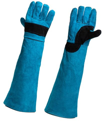 Vueinrg Guantes Antimordeduras Guantes Protección 45cm Anti-Mordidas Guantes de Trabajo para Bañarse Arreglarse Soldar Manipular Perros Gatos Aves Serpientes (Verde)