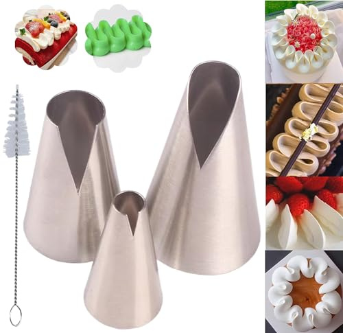 MDLJG cake piping tips, Russian Piping Tips Set,V-shaped Wave Nozzles Piping Kit - DIY Icing Nozzle Tool for Cupcakes (V-shape)
