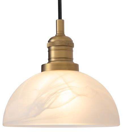 JIMUBEAM Industrial Style Ceiling Pendant Light with Glass Lampshade, Retro Rustic Hanging Lamp Fixture for Kitchen Island, Dining Room, Living Room, Bedroom, Hallway, Entryway