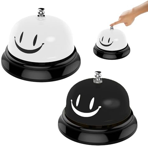 2 Stück Tischklingel,Rezeptionsklingel,Tischglocke,Rufglocken,Tischglocke Anruf Bell,Service Glocke Klingel Mit Klarem Klang Für Restaurant Küche Hotel Bars Service Haustier,Lächelnglocke Tischklingel