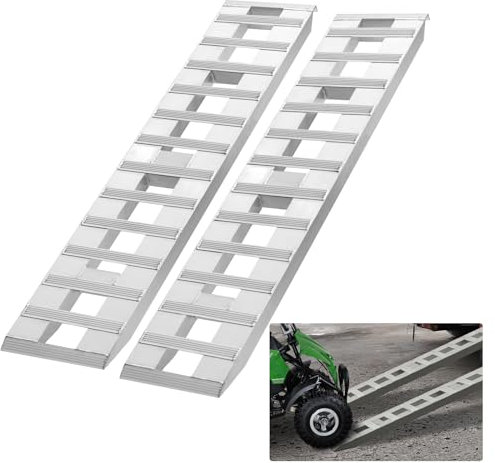 VEVOR Rampa Carico in Alluminio 2 Pezzi 183x38 cm, Rampa Portatile,di Accesso con Capacità Carico 2721,6 kg per Moto, Fuoristrada, Rimorchio, ATV, UTV, Trattore, Tosaerba, Rampa per Trasporto