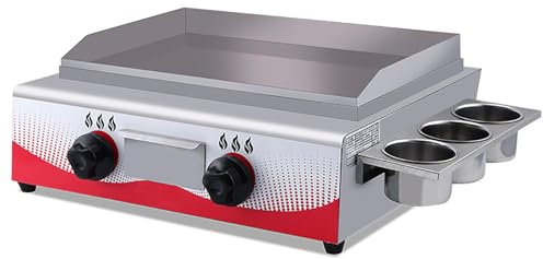 Plaque de cuisson à gaz commerciale avec double contrôle de température, plaque de cuisson de comptoir for four à gril, température réglable, barbecue de camping for cuisine de restaurant for intérieu