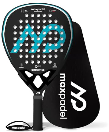 Max Padel, Padel Tennis Racket, Carbon Fibre, One Series, 18K, Suitable for Beginner, Intermediate and Advanced Players, Max Paddle Bag and Cover Included