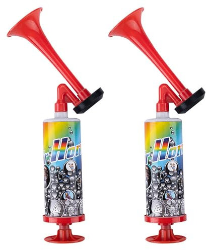 SKIKHN Air Horn,2 Handheld Luftdruck Fanfare Pumpe,Stadion Tröte,signalhorn,Fussball Lufthorn,Manuelle Stadion-Trompete,Druckluft Hupe,tröte zum anfeuern für Partys Sportveranstaltungen Graduierung