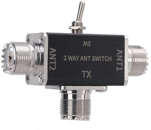 Antenna Switch DC-500MHz 2 Way Antennae Splitter for Ham Radio 1 Input 2 Output 0-50MHz Frequency Transfer Switch SO239 Interface