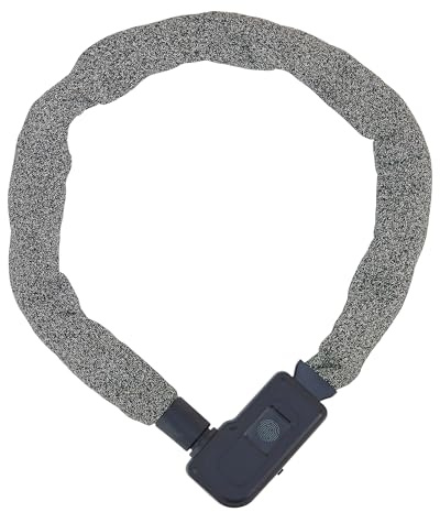 Prophete Lucchetto a catena con sensore di impronte digitali e combinazione a 3 cifre: protezione antifurto, rivestimento in tessuto con protezione antitaglio, supporto per telaio, lunghezza 90 cm