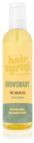 Hair Syrup | Rosemary Pre-Wash Hair Oil | Made with Rosemary, Thyme, Cucumber & Avocado | Nourish Your Scalp & Mind with Growsmary | Vegan | 100% Natural | 300ml Pump Bottle Applicator
