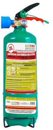 ECOFIRE Fighting Attrezzatura di estinzione per Incendi ABFL, 2 litri, Spegne Batterie al Litio, Ecologico, Organico