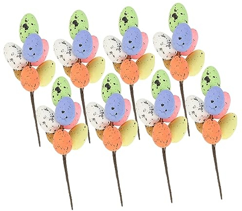 LIFKICH 8pcs Easter Egg Dye Decorations Tree Branches Festive Easter Egg Tree Adornments
