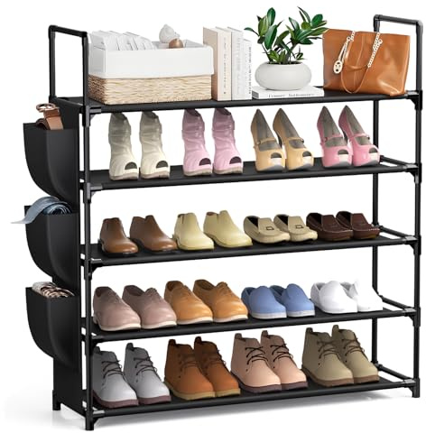 esonstyle 5 Tier Shoe Rack Organizer for 20-25 Pairs Space Saving Shoe Storage Shelf for Closet Entryway and Garage