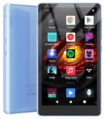 Android 13 MP3 Player Spotify mit Bluetooth und WiFi, 4,5 Zoll Touchscreen Musikplayer mit 96GB,Amazon Music,MP3 und MP4 Player für Kinder mit Libby, Audible und Spotify Kids,2000 mAh Akku
