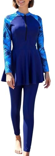 Femmes Maillot de Bain Musulman: Doux Complet 2 Pièces Burkinabi Manches Longues Haut Pantalon Natation Anti - éruption - Maillot de Bain Islamique