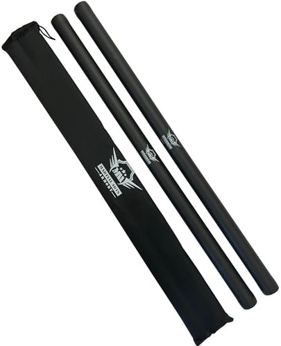 Escrima-Stöcke aus Schaumstoff, mit Koffer, Schwarz, 1 Paar