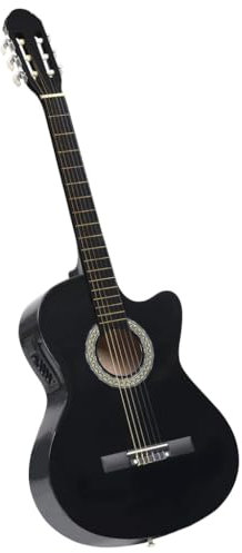vidaXL Chitarra Classica Western con Equalizzatore e 6 Corde Chitarra Classica Strumenti Musicali Prodotti per Fare Musica Orchestra Nera