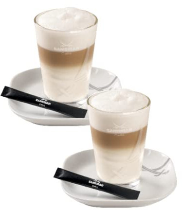 2er Set Sansibar Latte Macchiato Gläser, dickwandig mit Untertassen (2er Set Latte Macchiato Gläser, 200ml)