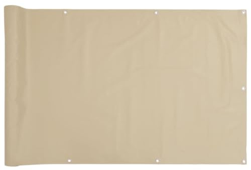 vidaXL Balkon Sichtschutz Bespannung Terrasse Windschutz Sonnenschutz Balkonbespannung Balkonverkleidung Beige 120x400cm Oxford-Gewebe