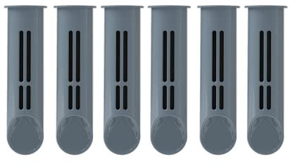 Filterkartuschen für PearlCo Filterflasche SOLID & SOFT Ersatzfilter für Trinkflasche Grau 180 Tage Vorrat - 6er Pack