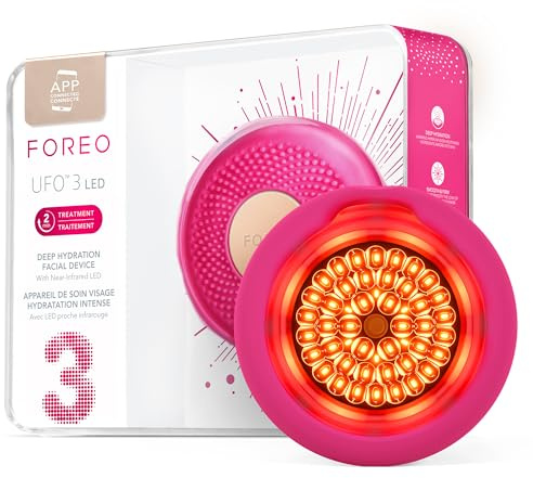 FOREO UFO 3 LED 4-in-1 Face Mask Skincare Device, Face Moisturiser, Full Spectrum LED, Deep Tissue NIR & Red Light Therapy, Thermo Therapy, T-Sonic Massage, App-connected Skincare