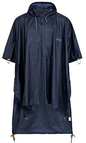 Deproc Active Herren Wasserdichter Regenmantel Cornwall Poncho Uni Regenponcho, Navy, 5XL Größen
