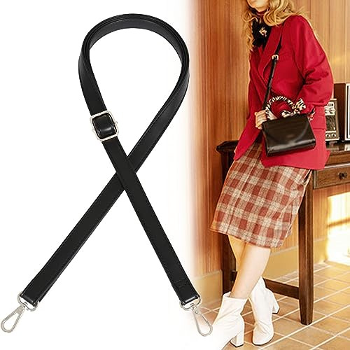 ZKGYUS 1 Pieza Correa de Hombro, Correa de Cuero para el Hombro, Correas para Bolsos, Largo 70-130cm Ajustable Correas para Bolsos, Negro