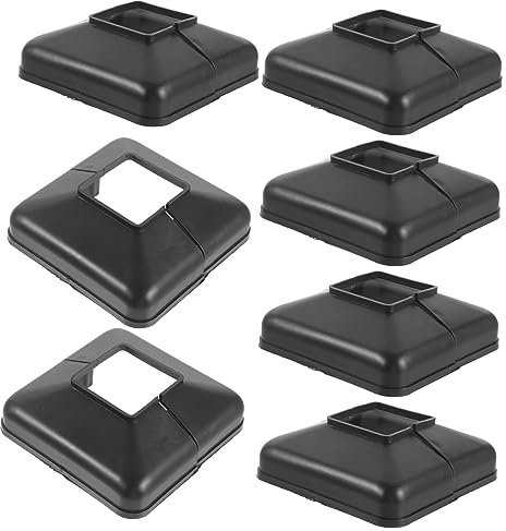 DOITOOL Capuchons de Poteau de Clôture Terrasse et Garde-Corps 6 Pièces Capuchons Décoratifs en Plastique Vinyle Couvre-Poteau Carré 100X100 Mm Protection et Décoration pour Balustrade