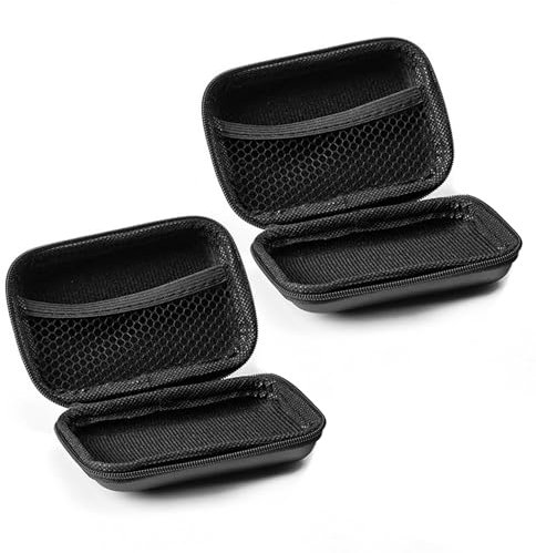 NYGGTYK 2 Stück Kopfhörer-Aufbewahrungstasche, Kopfhörer-Tragetasche, Eva-Aufbewahrungsbox, Mini-Aufbewahrungsbox, Harte Aufbewahrungsbox (Schwarz)