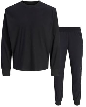 JACK & JONES Jacsolid Lounge Set da uomo W Noos, Nero, S