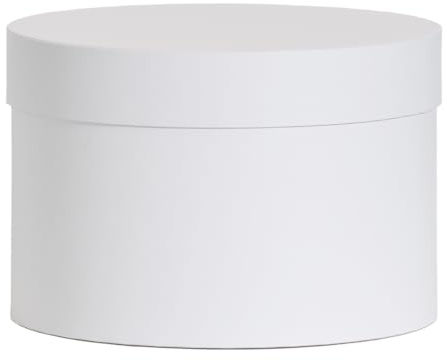 Aucomptoirdesboites Boîte à chapeau luxe 29 cm en carton fort blanc (blanc, 29 cm)