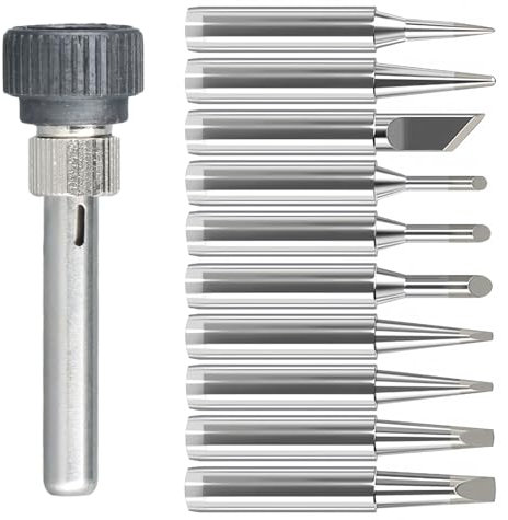 10 Pièces Panne fer à Souder, Pointe de fer à Souder de Remplacement, Panne à Souder, Pointes de Soudure Cuivre Plaqué Nickel, Convient pour la Poignée de la Plate-Forme de Soudage de la Série 936
