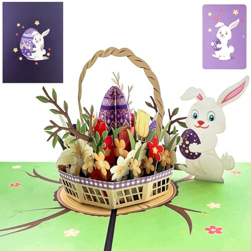 Osterkarte 3D Pop up Grußkarte,3D Osterkarten mit Umschlag,3D Karte Ostern,Osterkarten 3D Karten Pop Up Grußkarten,DIY Grußkarte für Kinder Ostergeschenk Geschenkkarte
