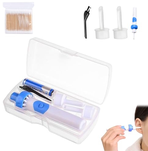 Outil de retrait de cérumen Earsavvy, EarSavvy sans fil - Kit de retrait de cérumen doux et puissant, Aspirateur d'oreilles électrique, Cure-cérumen électrique en silicone avec 2 têtes (1set)