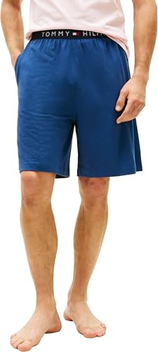 Tommy Hilfiger UM0UM03817 - Pantalón Corto de Pijama para Hombre, Color Azul (mar Egeo), Talla XL