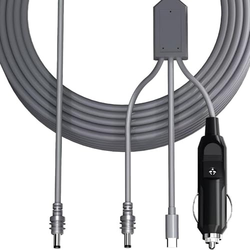DEKKRYNFV Efficiente 3 in 1 Cavo di Ricarica Per Piccola parabola Satellitare Con USB C E DC12V Collegamento 100W Estensione Cavo di Ricarica Per Il Caricatore Satellitare
