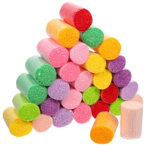 Hemobllo 30Pcs Pre Cut Wool Yarn, DIY Wool Latch Hook Yarn Colorful for Ball Woven Carpet Cushion Handicrafts Crochet Crafts Crochet Carpet Home Textiles