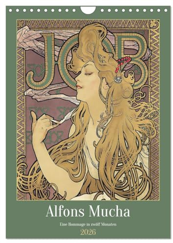 Alfons Mucha - Un hommage en douze mois, Version française (Calendrier mural 2026 DIN A4 portrait), Calendrier CALVENDO mensuel